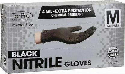 ForPro Disposable Nitrile Gloves, Chemical Resistant, Powder-Free, Latex-Free, Non-Sterile, Food Safe, 4 Mil