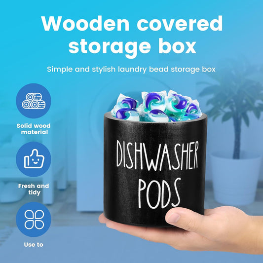 Dishwasher Pod Container Small Dishwasher Pod Holder With Lid Weekly Supply To Keep Fresh Round Storage Wide Opening Laundry Detergent Laundry Pod Holder Laundry Pods Container For Home Kitchens