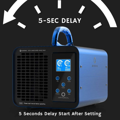 Airthereal MA10K-PRO SMART WiFi Ozone Generator - High Ozone Output Capacity Ozonator- Odor Remover, Deodorizer, Sterilizer - Adjustable Output and Timer Settings for Any Size Room - Black