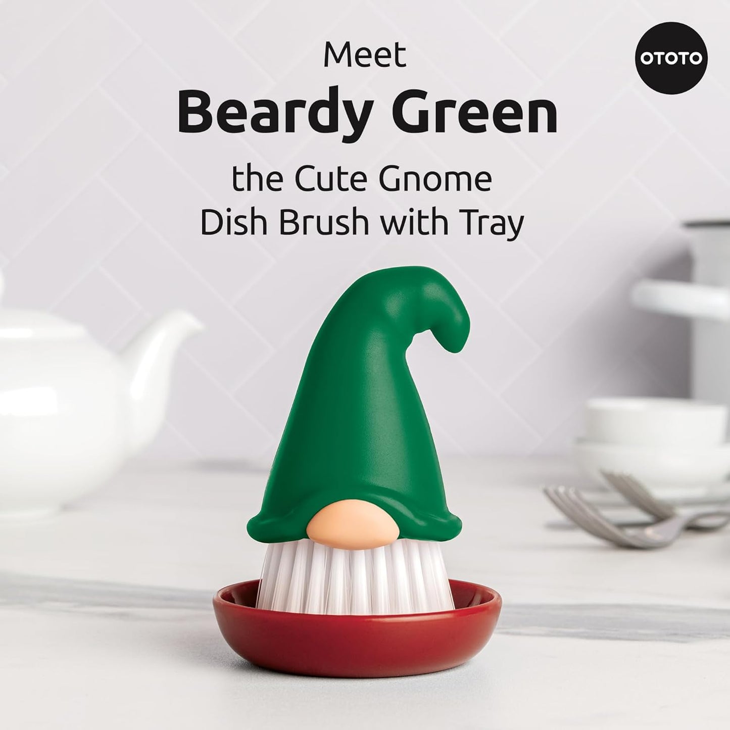 New! Beardy Gnome Dish Brush by Ototo - Dish Scrub Brush, Gnomes, Quirky Gifts, Dish Brush, Cute Kitchen Accessories, Funny Kitchen Gadgets, Vegetable Brush, Cute and Useful Gifts for Women