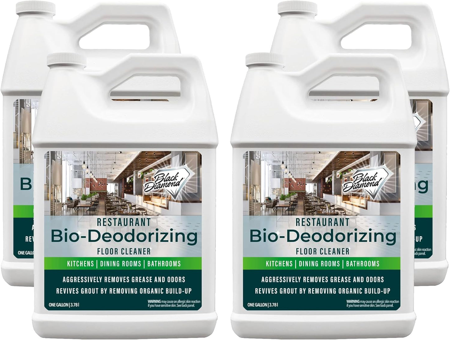 Restaurant Bio-Deodorizing Floor Cleaner - Heavy Duty Commercial Concentrated Enzyme Degreaser and Odor Eliminator for Mopping Tile, Laminate, Hardwood & More