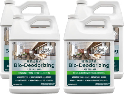 Restaurant Bio-Deodorizing Floor Cleaner - Heavy Duty Commercial Concentrated Enzyme Degreaser and Odor Eliminator for Mopping Tile, Laminate, Hardwood & More