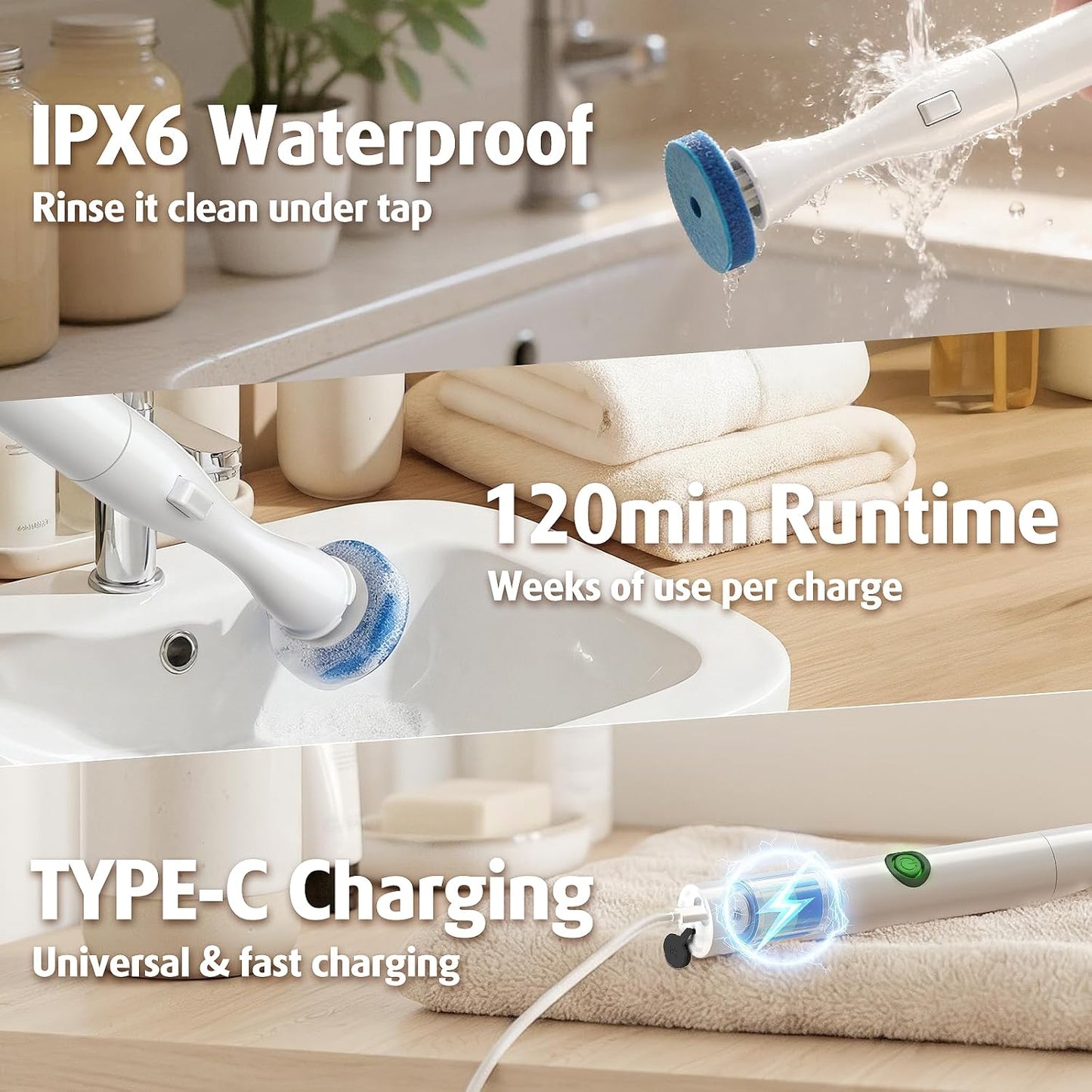20 Count Electric Toilet Refill Pads, Disposable Toilet Brush Heads Refills for Bathroom Cleaning, Only Compatible with AIR U+ Electric Brush