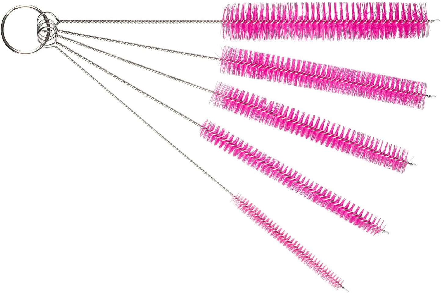 10" Tube Cleaning Brush Set, 5 Pack Large, Extra Long Nylon Straw Brushes with Flexible Handles for Bottles, Cleaning Straws, Pipe Cleaners, Keyboard, Glass, Guns, Detailing and Deep Cleaning, Black