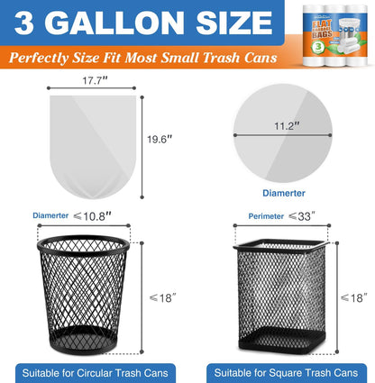 Small Trash Bags 4 Gallon 105 Count Small Garbage Bags for Bedroom, Office, Kitchen Trash Can Mini Trash Bags for Wastebasket Bin Liner, Unscented, Bathroom Accessories, Dorm Room Essentials