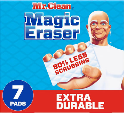 Mr. Clean Magic Eraser Sponge, All Purpose Cleaner, Cleaning Scrubber, Wall, Sneaker, Kitchen, Bathroom, Shower Cleaner, Cleaning Supplies, Melamine Sponge, Cleaning Pads, Extra Durable, 10ct