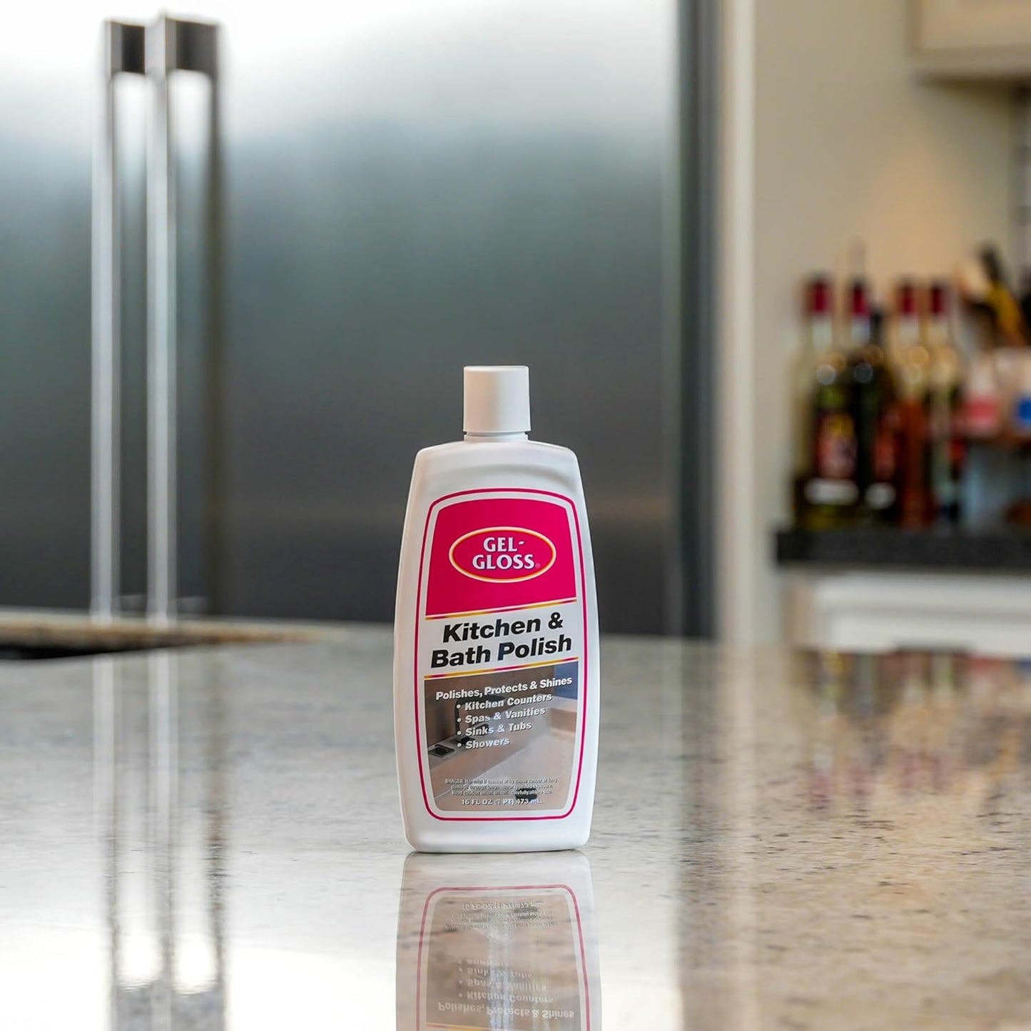 Gel-Gloss Home Kitchen & Bath Polish | Carnauba Cleaner Wax Formulation | Removes Water Spots, Light Scratches & Stains | Restores Color & Shine | Carnauba Wax Protective Coating, 16 oz.