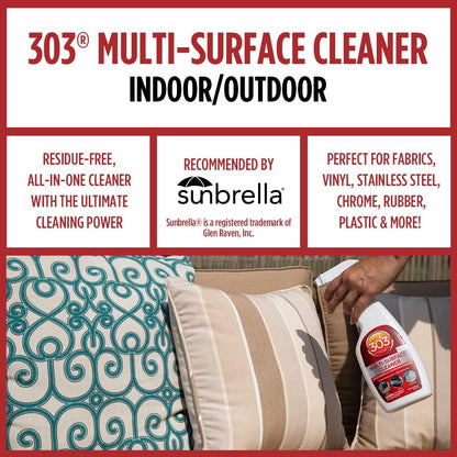 303 Multi-Surface Cleaner - Safely Cleans All Water Safe Surfaces - Ultimate Cleaning Power - Rinses Residue Free - Recommended By Sunbrella, 16 fl. oz. (30445CSR) Packaging May Vary