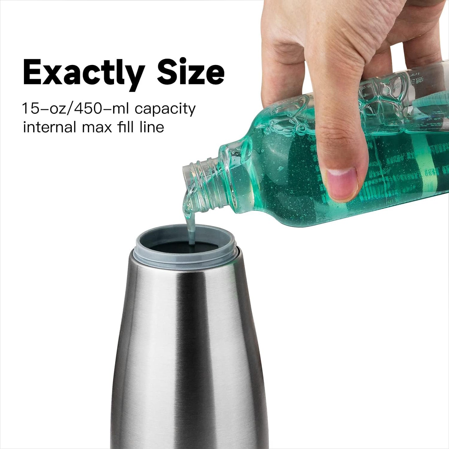 AIKE 15fl.oz Liquid Soap Dispenser for Dish and Hand Soap Matte Black