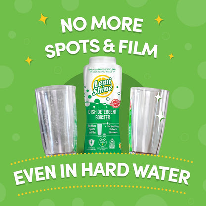 Lemi Shine Dish Detergent Booster (24 oz 2-Pack) and Rinse Aid (25.35 oz) - Hard Water Stain Removers