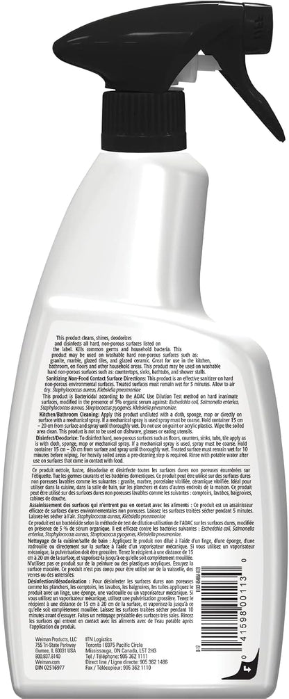 Weiman Granite Cleaner and Polish - 12 Fluid Ounce - Enhances Natural Color in Granite Quartz Marble Soap Stone and More