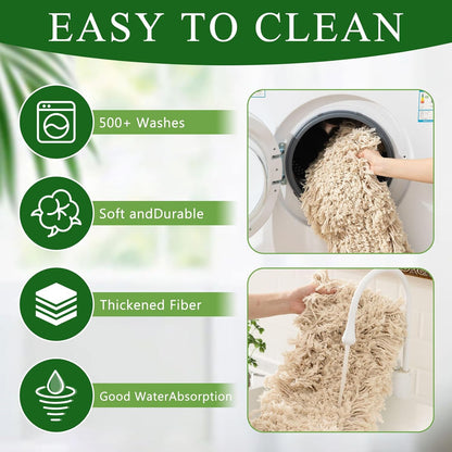 3 Pcs Large 48 Inch Commercial Dust Mop Pads Industrial Dust Mop Head Replacement Reusable Refill Pads for Floor Cleaning, Office, School, Restaurant, Hospital