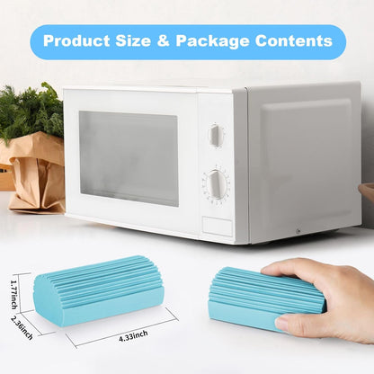 2-Pack Damp Duster Sponge for Clean, Magic Sponge Eraser Baseboard Cleaner Tool, Dusters for Cleaning Blinds, Glass, Vents, Railings, Mirrors,Window Track Grooves and Faucets