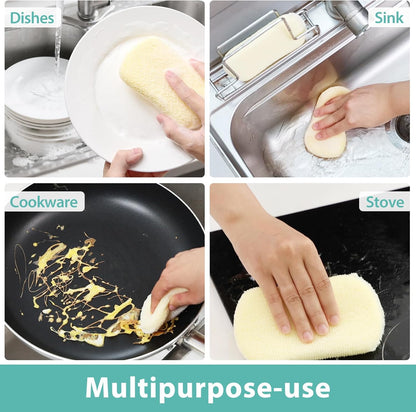 Mr. Scrub Kitchen Sponges, Dish Scrub Sponge 12 Pack Odor-Resistant, Quick-Drying, Non-Scratch for Washing Dishes, Pans, Pots & Nonstick Cookware