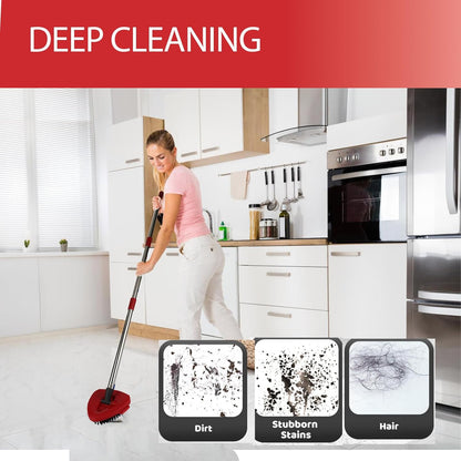 Mop Head Replacements Mop Handle for Ocedar,Adjustable Stainless Steel 4 Sections Mop Handle for O-cedar,Mop Base and Scrub