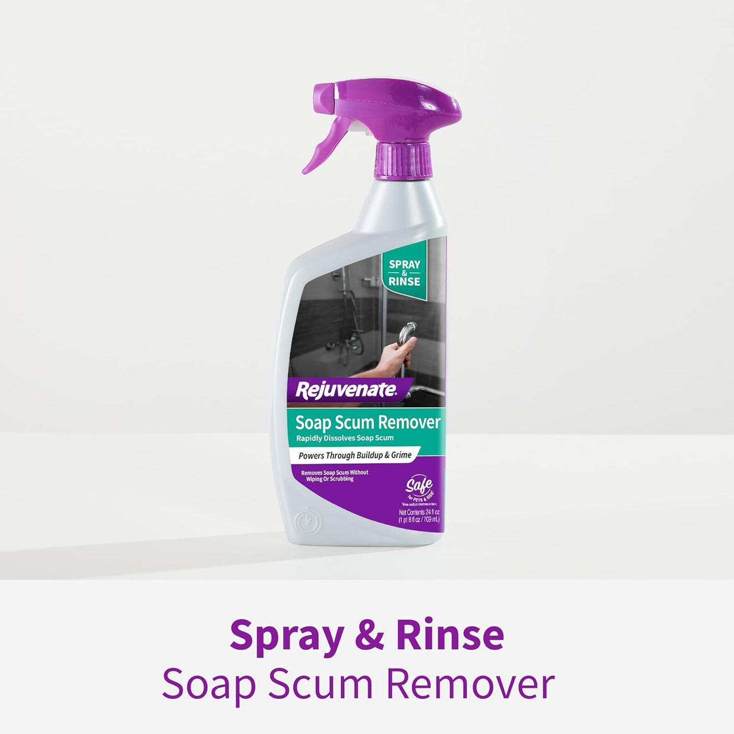Rejuvenate Soap Scum Remover Easily Dissolves Soap Scum Without Scrubbing, 24 Ounces