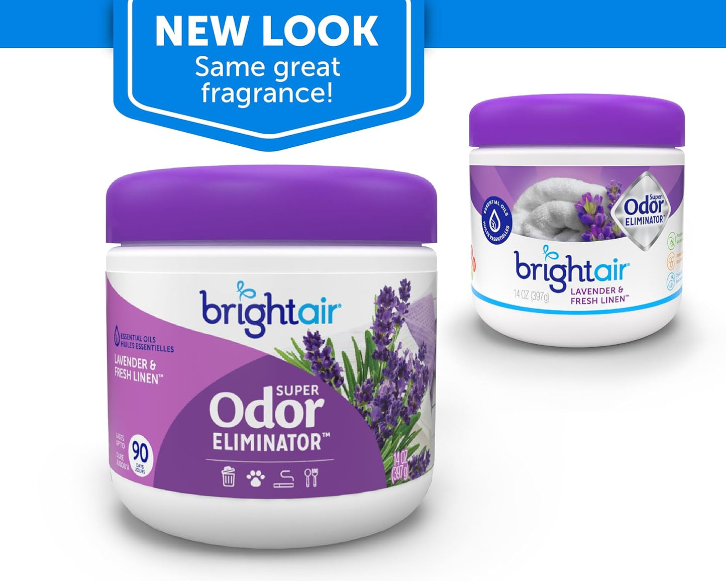 Bright Air 14 oz. Super Odor Eliminator, For Medium-Size Spaces, Cool & Clean Scent, Case of 6,Air Freshener, Natural Essential Oils, Lasts Up to 90 Days Each