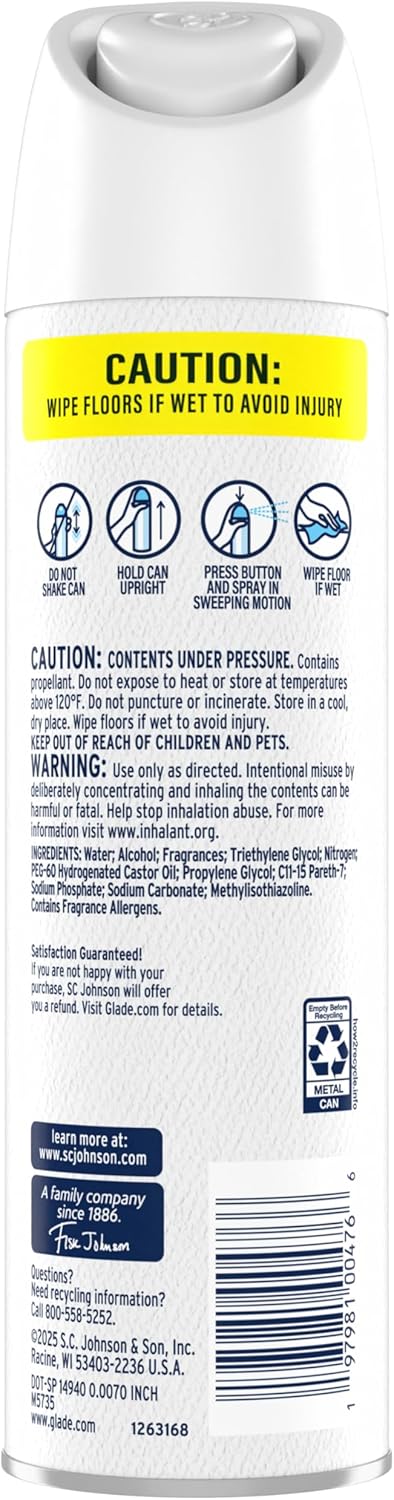 Glade Air Freshener Room Spray, Clean Linen Scent, Odor Fighting to Deliver Long Lasting Freshness, 7.3 Oz, 6 Count
