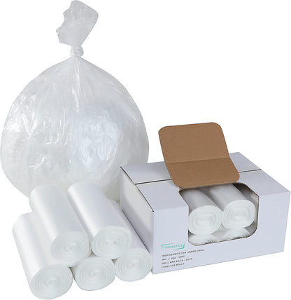 TYPLASTICS 40-45 Gallon Clear Trash Can Liners - 40" x 48" – High Density Garbage Bags - Case of 250 – Multipurpose for Office, Outdoor, Recycling, Industrial and Commercial