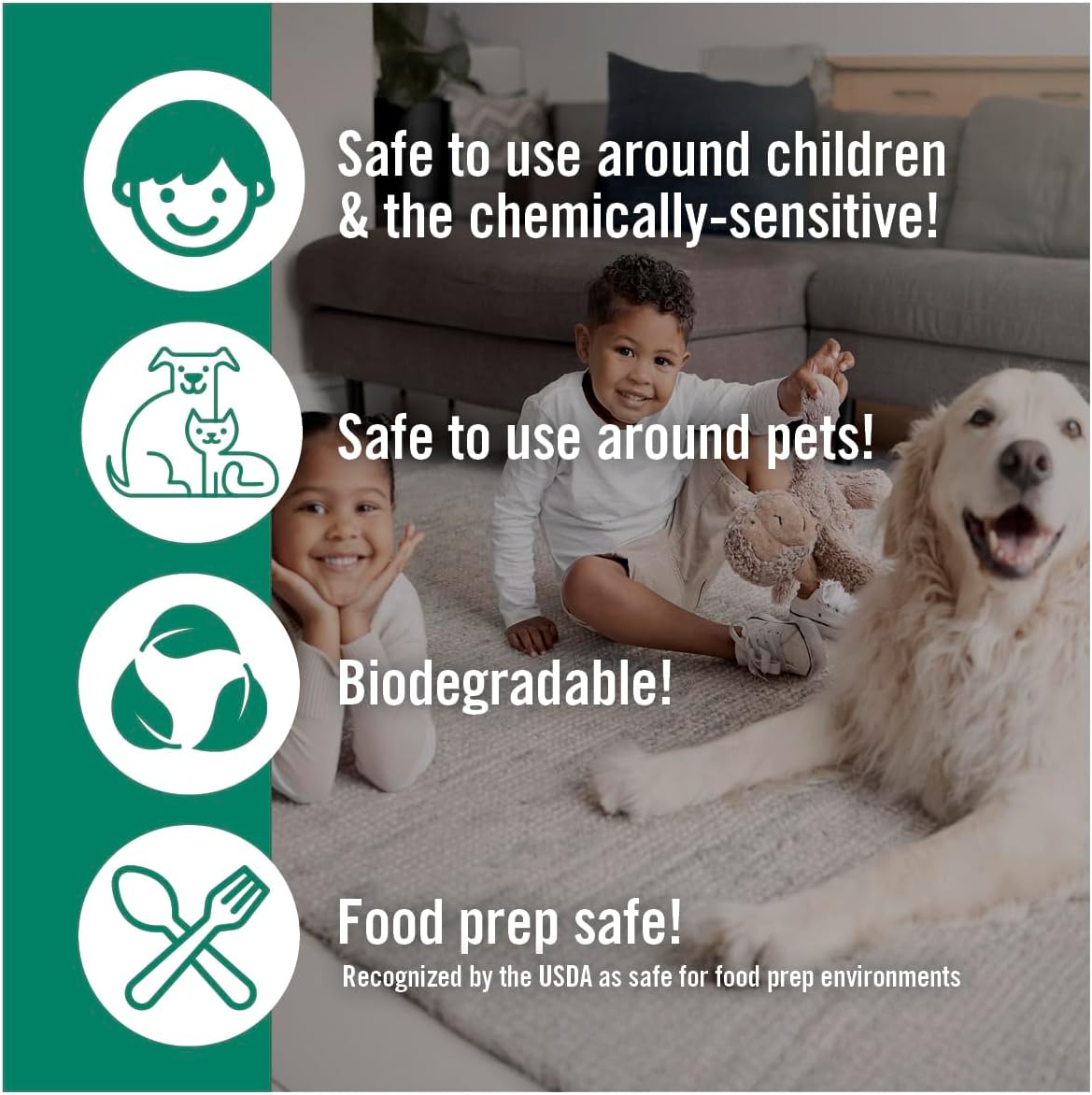 Benefect Botanical Decon 30 Disinfectant Cleaner, 4 oz. Spray Bottle, Light Lemon & Thyme Scent, Hospital Grade Disinfectant, Kills Over 99.99% of Germs, Safe for Food-Contact Surfaces (Pack of 4)