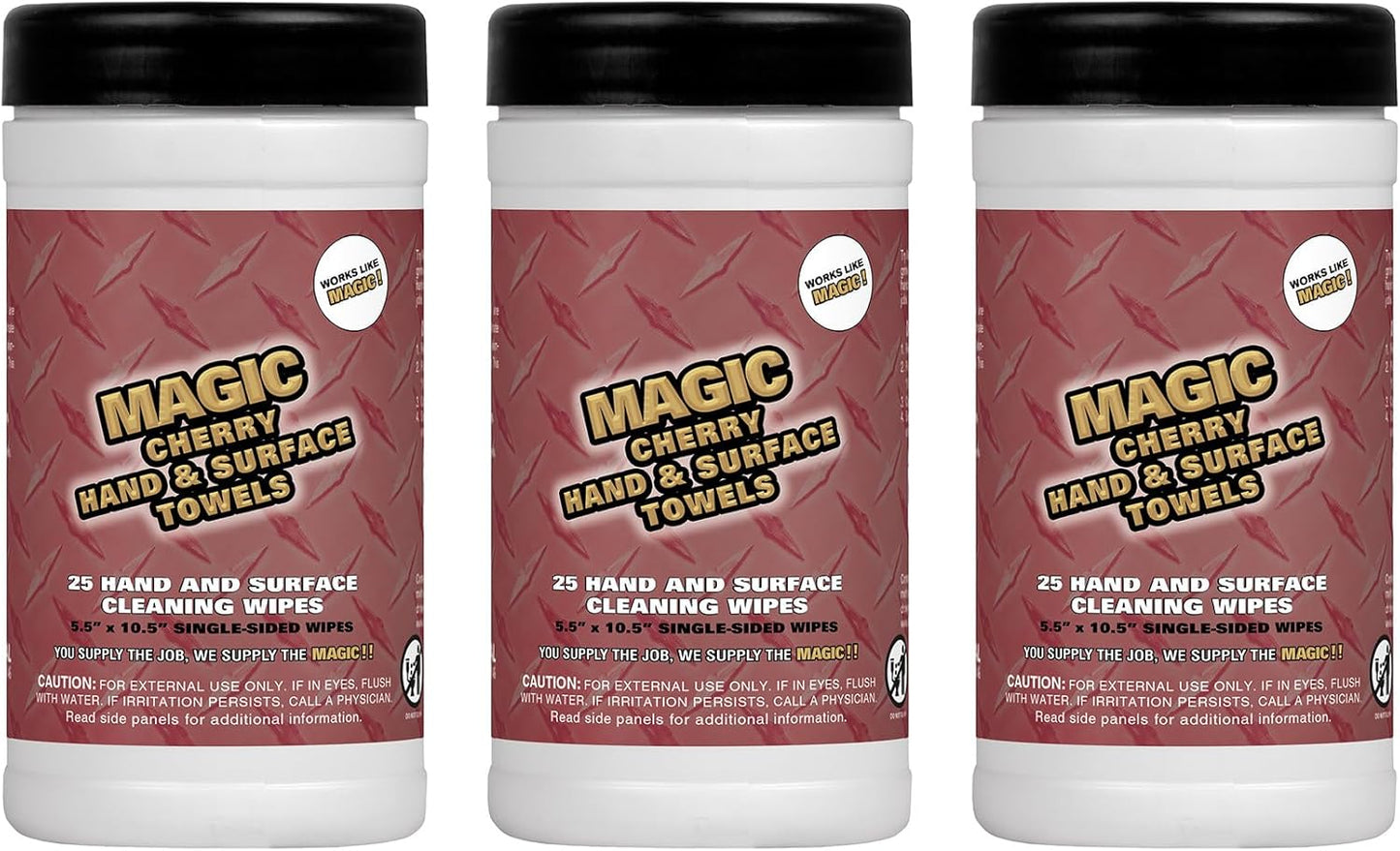 Magic Cherry Scented Heavy Duty Cleaning Wipes - Single Sided Hand & Surface Shop Towels | Professional-grade Cleaning | Waterless | Cleans Grease, Oil, Dirt, & more (1 Pack | 90 Sheets Total)