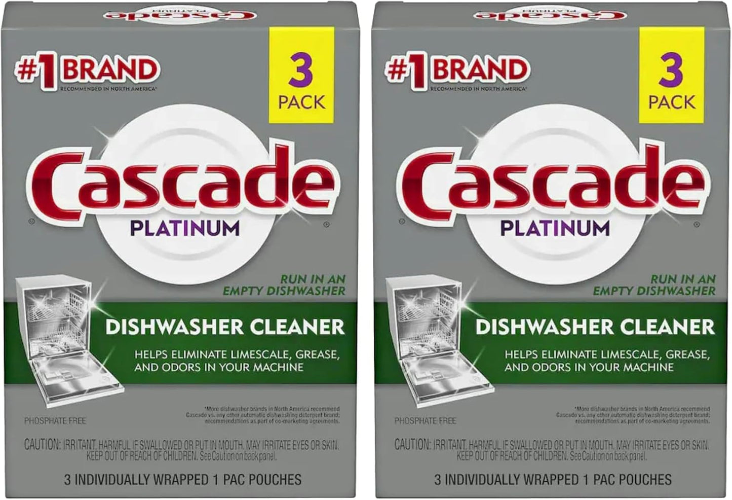 Cascade Platinum Dishwasher Cleaner, 3 count