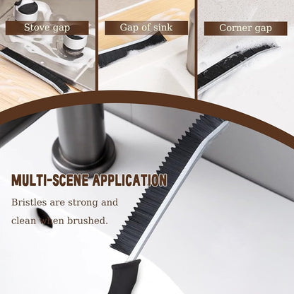 Hiyniaz 3Pcs Crevice Cleaning Brush Tool Grout Brush Cleaning Supplies, Home Essentials Bathroom Multifunctional Gap Scrub Hard Bristle Brushes for Household Use (Black Cleaning Brush-B)