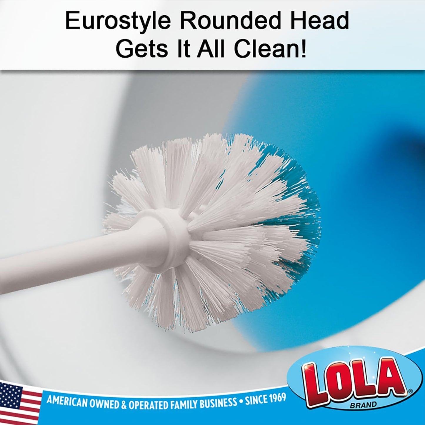 Toilet Brush and Holder Set, By LOLA, 2 Pack, Classic Version, Durable Bristles for Deep Cleaning, w/Compact Space Saving Storage Holder
