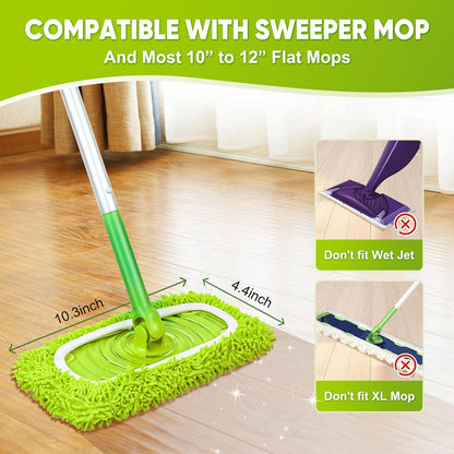 6-Pack Reusable Microfiber Mop Pads Compatible with Swiffer Sweeper, Dry & Wet Sweeping Cloths - Washable Wet Pads Refill for Multi-Surface/Hardwood Floor Cleaning