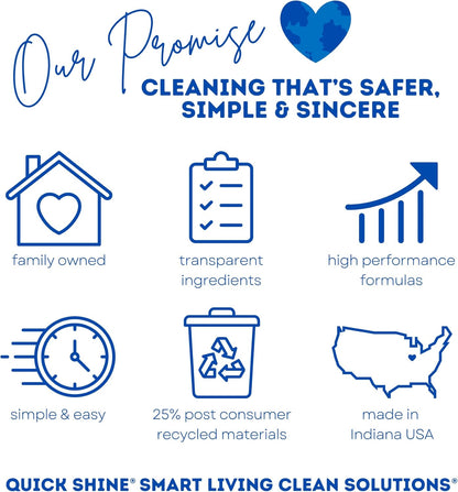 Quick Shine Hardwood Floor Cleaner 64oz | Use in Spray & Vac Mops | Removes Dirt & Scuff Marks | Ready-to-Use, Streak Free, No Rinse | Safer Choice Cleaner |Perfect for Gentle and Effective Cleaning