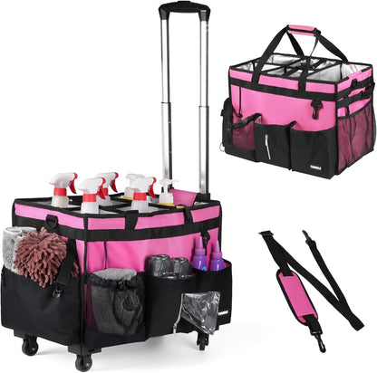 Extra-Large Wearable Cleaning Caddy With Detachable Divider,Cleaning Caddy For Cleaning Supplies Large Cleaning Supply Caddy With Adjustable Shoulder Strap & Waist Belt For Cleaners
