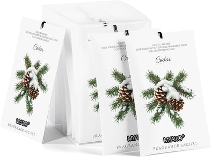 MYARO 12 Pack Fresh Linen Scented Sachets for Drawer, Closet & Car Air Freshener Bags | Odor Eliminator & Fabric Refresher | Crisp, Clean Home Fragrance Gift Set
