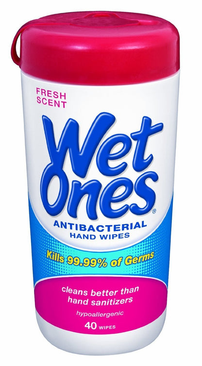 Wet Ones Antibacterial Hand Wipes, Tropical Splash Wipes, Antibacterial Wipes, Hand Sanitizer Wipes, Wet Ones Wipes, 40ct Canister (6 pack)
