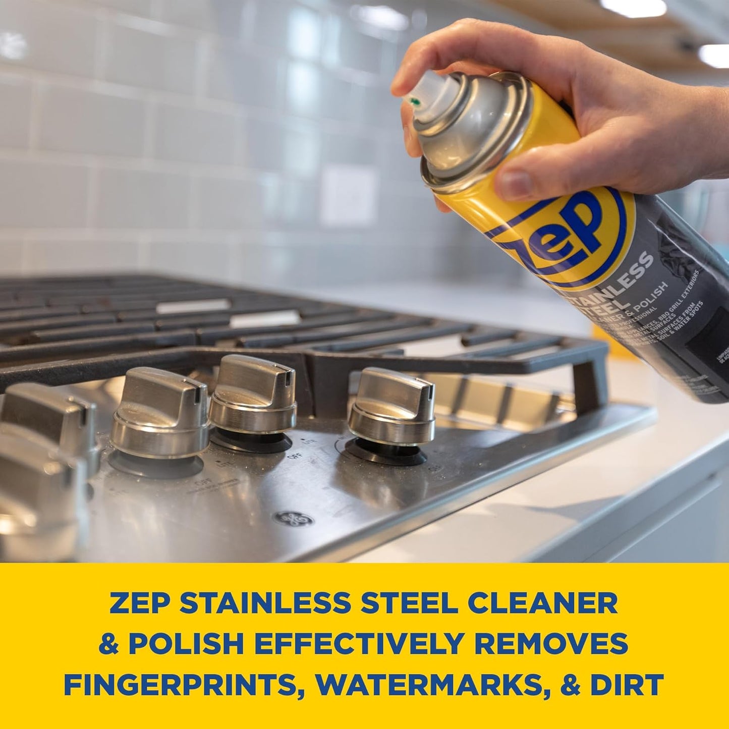 Zep Stainless Steel Cleaner and Polish 14 ounces (Case of 4) ZUSSTL14 - Protects Metal Surfaces from Fingerprints, Soil and Waterspots