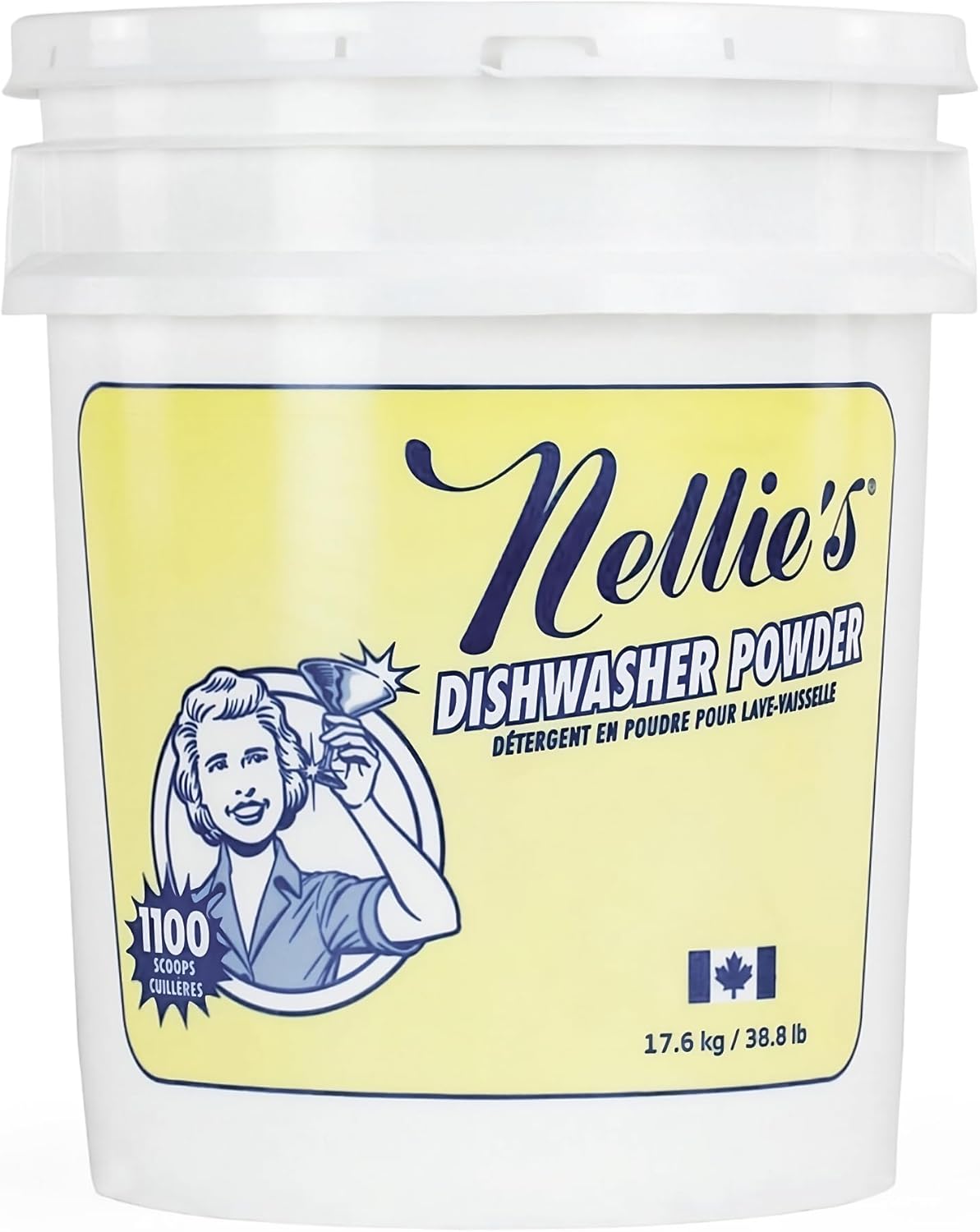 Nellie's Dishwasher Powder - 50 Load - Plant-Based Dishwasher Detergent - Septic Safe, Fragrance-Free - Easily Penetrates Grease & Food Particles - Phosphate-Free - (Made in Canada)