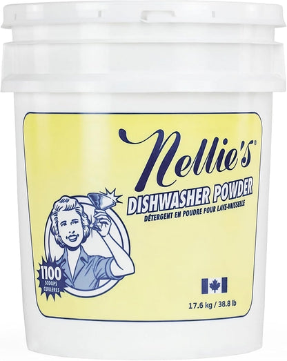 Nellie's Dishwasher Powder - 50 Load - Plant-Based Dishwasher Detergent - Septic Safe, Fragrance-Free - Easily Penetrates Grease & Food Particles - Phosphate-Free - (Made in Canada)