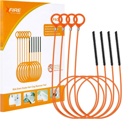 32 Inch Anti-break Metal Drain Snake, Hair Clog Remover, Drain Cleaner Tool with Nylon Coating Sink Snake, Drain Clog Remover for Shower, Bathroom Sink Tub (6 Pack)