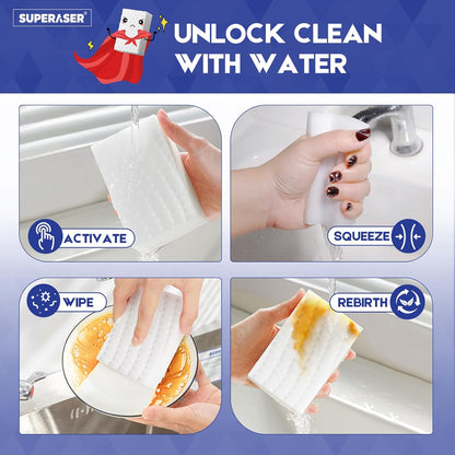 Magic Sponge Eraser,Tex-10 Scrub Melamine Sponges, Heavy Duty No Scratches (HD-PU-Durable 10-Pack)