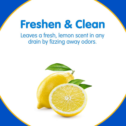 Plink Fizzy Drain Cleaner and Freshener, Prevents Drain Clogs and Buildup, Removes Odors from Bathroom and Kitchen Sinks, Septic-Friendly, Made in the USA, Lemon Scent, 18 Tablets