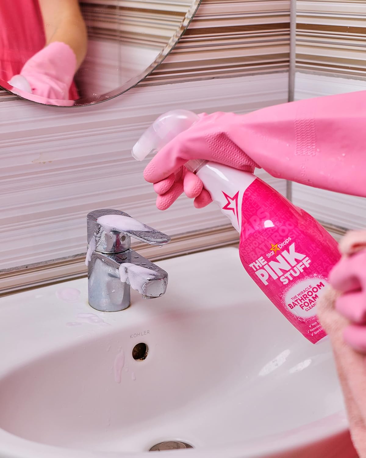Stardrops - The Pink Stuff - Miracle Bathroom Foam Cleaner 750ml - Baths, Tiles, Soap Scum, Limescale, Streak Free