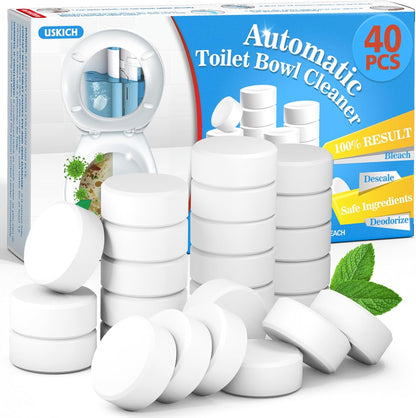 USKICH 20 Pack Toilet Bowl Cleaner Tablets,Blue Automatic Toilet Tank Cleaners, Long-Lasting Household Toilet Cleaners,Toilet flush Cleaning & Deodorizer