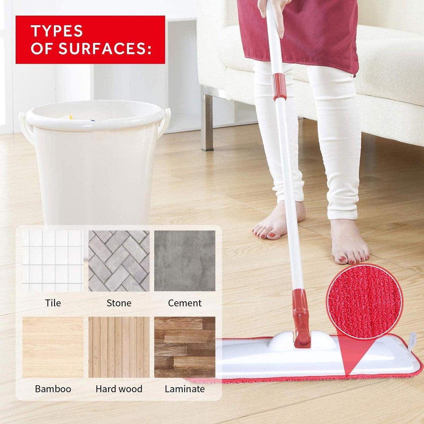 16.5 inch Mop Pads Refills, 3 Pack Microfiber Reusable Replacement Mop Pads Flat Replacements Heads for Wet Or Dry Floor Cleaning and Scrubbing, Grey Tassel Cloth