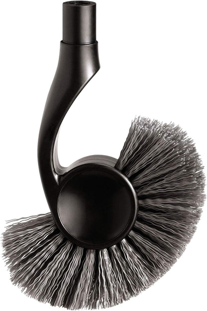 simplehuman Replacement Toilet Brush Head, Easy Screw On, Stiff Outer Bristles, Black Plastic