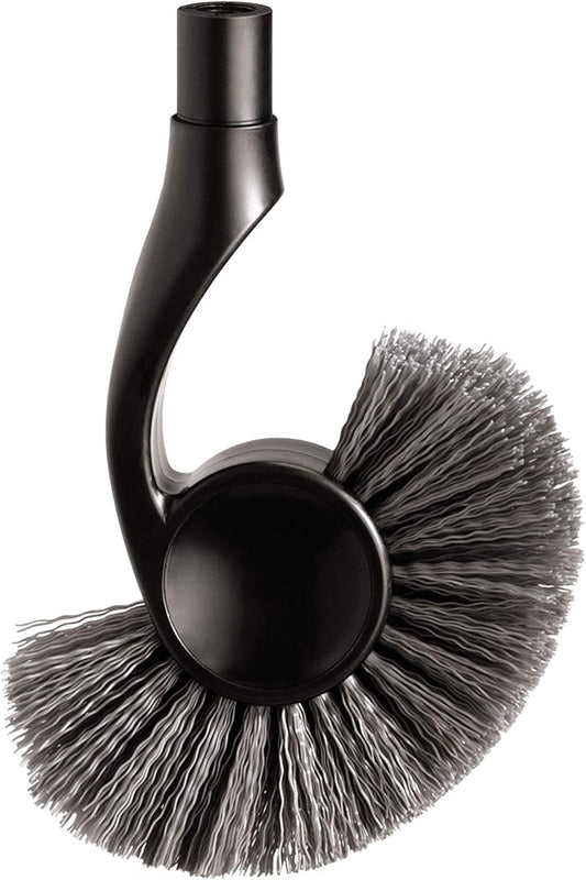 simplehuman Replacement Toilet Brush Head, Easy Screw On, Stiff Outer Bristles, Black Plastic