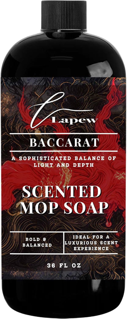 Lapew Baccarat Scented Mop Soap - Luxury Floor Cleaner Concentrate for Mopping Tile, Laminate, Vinyl & Hardwood | Streak-Free, Low-Foam | 36 oz - Colors A