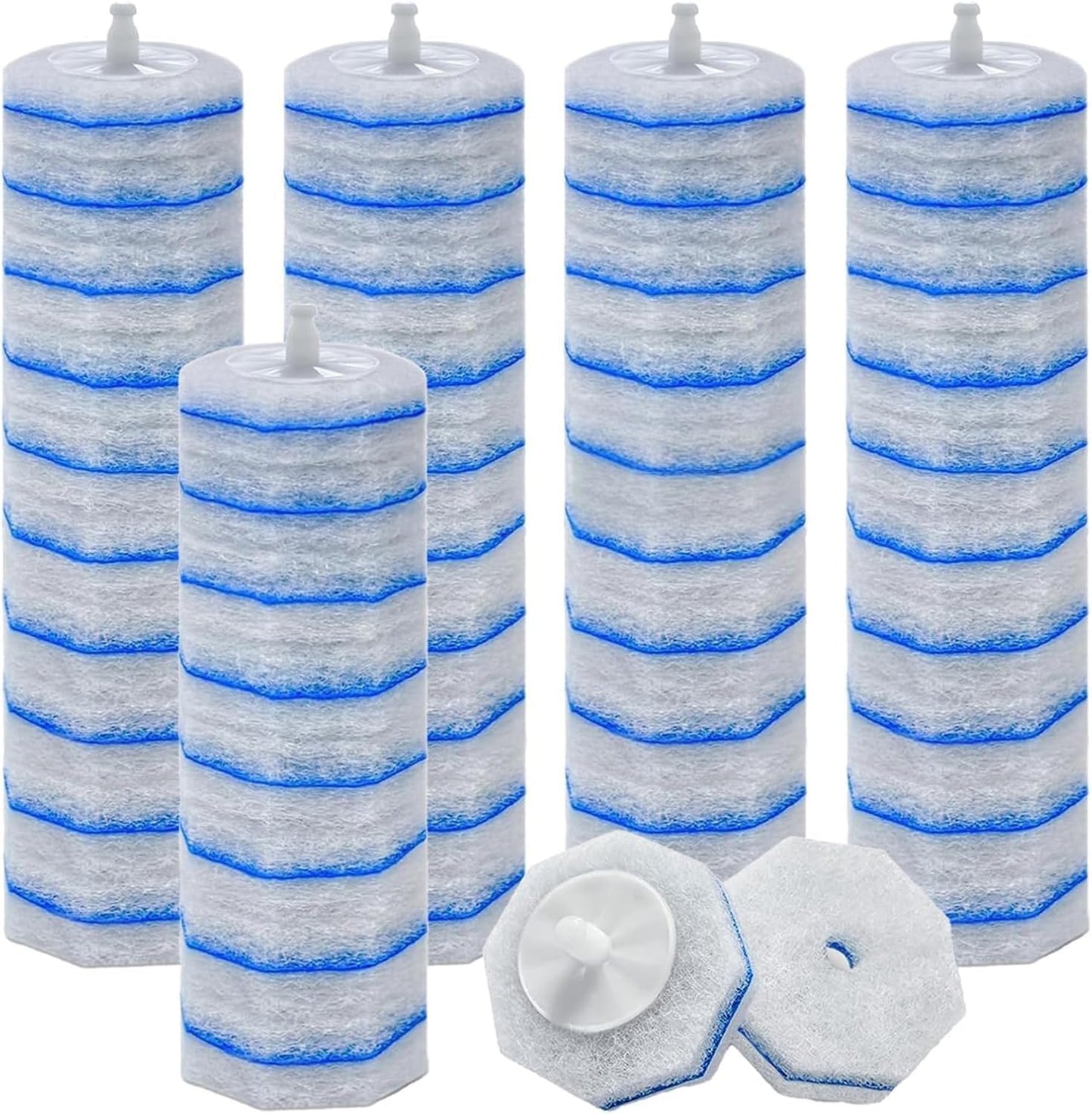 50 Pack Toilet Wand Refills Compatible with Clorox Toilet Wand Handle - Lavender Scented Disposable Cleaning Heads - Purple Scrubber Pads Refill Kit with Pre-loaded Cleaner (Wand Not Included)