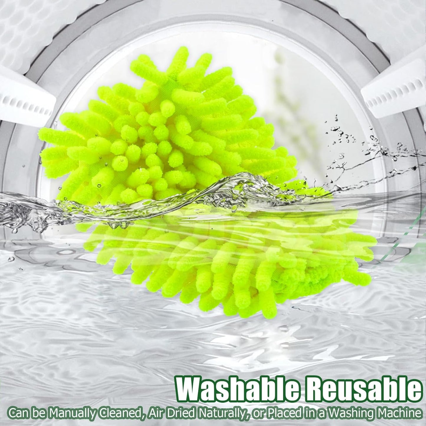 4-Pack Fleece Dusters for Swiffer, 360° Reusable Duster Refills Heavy Duty Pads for Swiffer Hand Duster Dry Duster, Green