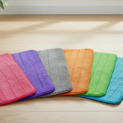 Microfiber Replacement Mop Pad, 18" x 6" Wet & Dry Home & Commercial Cleaning Refills, Reusable Floor Mop Pads (6 Pack) Blue