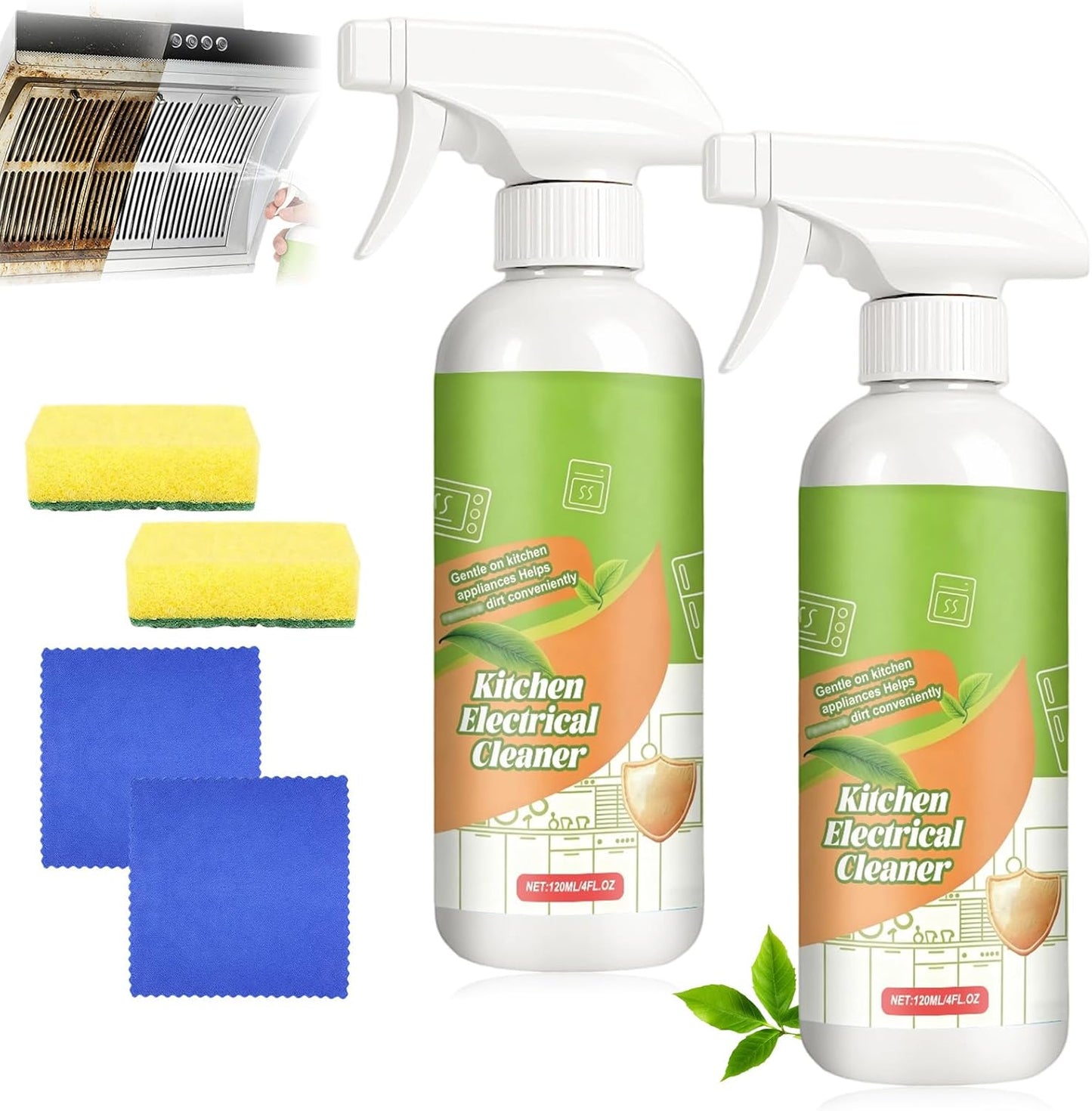 TPTAL Electrolyzed Ion Kitchen Cleaner Spray, Cleanse Kitchen Appliance Cleaner,Multi-purpose Household and Kitchen Cleaning Spray,Natural Formula to Household Appliances(4FL OZ*2PCS)