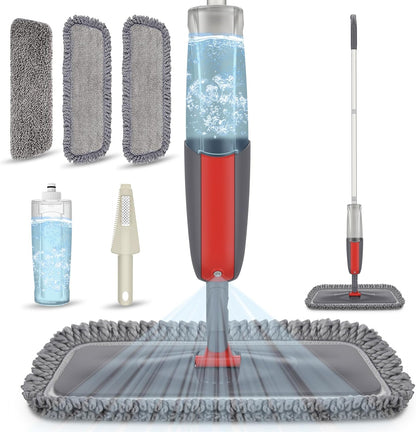 Spray Mops for Floor Cleaning: MEXERRIS Wet Mop with 3 Washable Pads for Swiffer Powermop - Floor Mop with Refillable Bottle - Home Commercial Dust Mops for Hardwood Laminate Ceramic Tiles